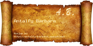 Antalfy Barbara névjegykártya