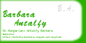 barbara antalfy business card